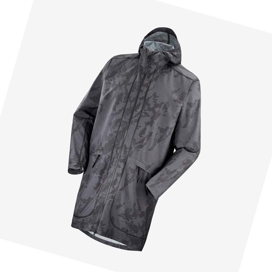 Salomon OUTLIFE LONG PACKABLE WINDBREAKERS Kabát Férfi Fekete | HU 2355FDN